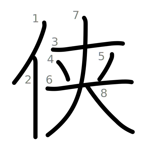 侠の書き順