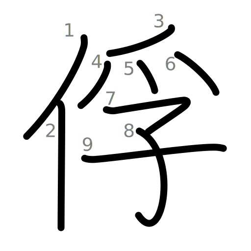 俘の書き順
