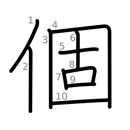 個の書き順