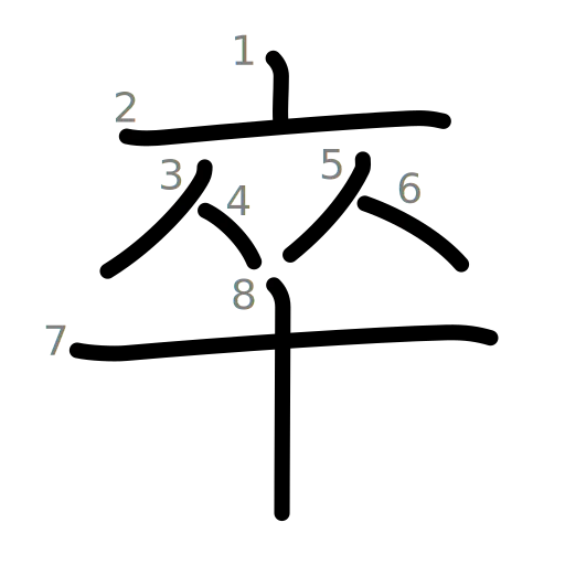 卒の書き順