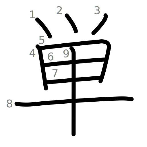 単の書き順