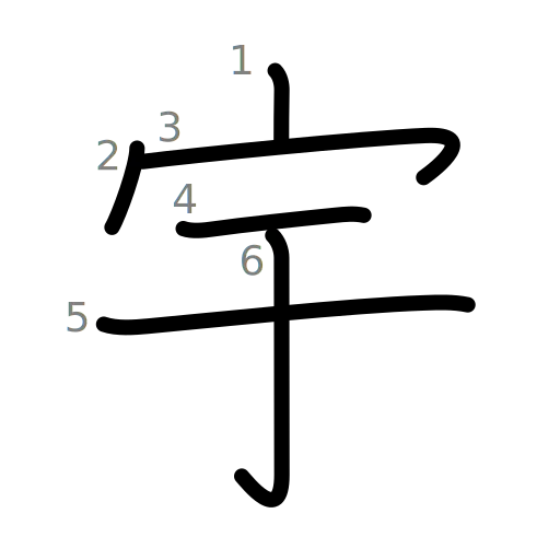 宇の書き順