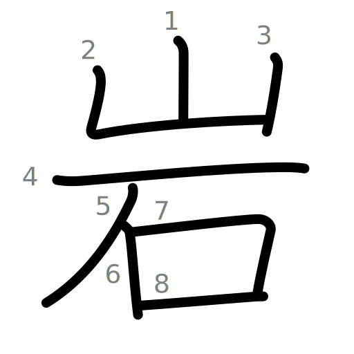 岩の書き順