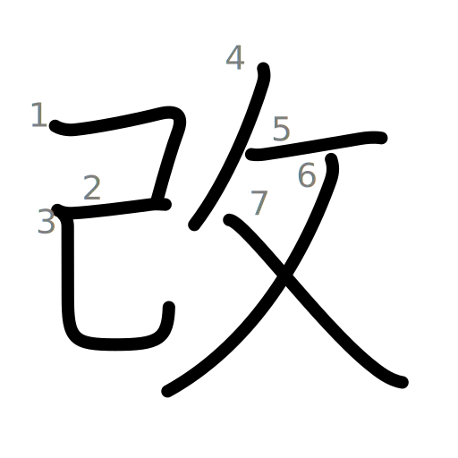 改の書き順