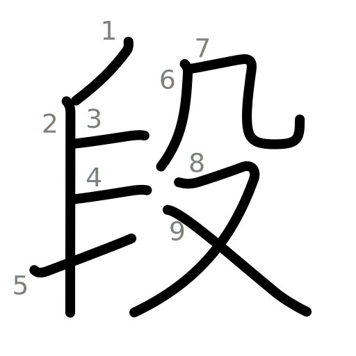段の書き順