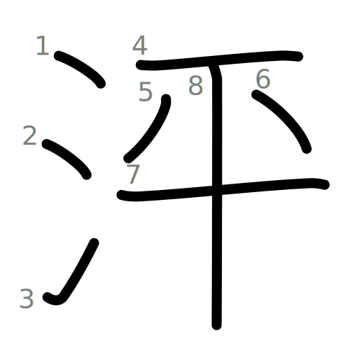 泙の書き順