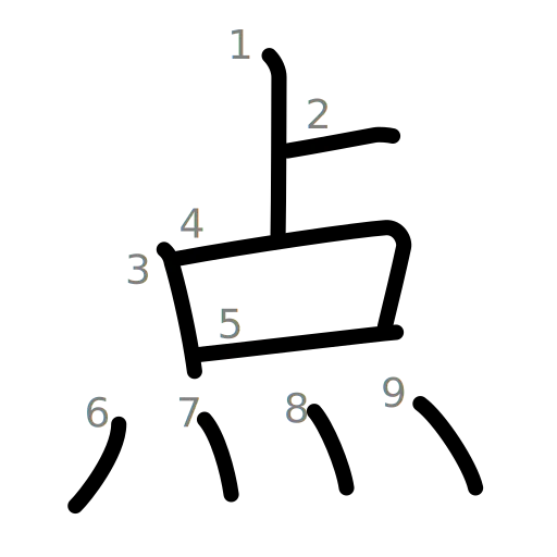 点の書き順