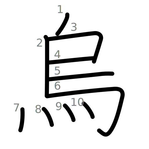 烏の書き順