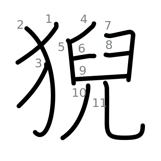 猊の書き順