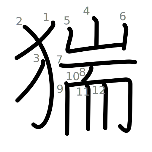 猯の書き順