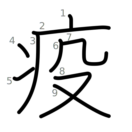 疫の書き順