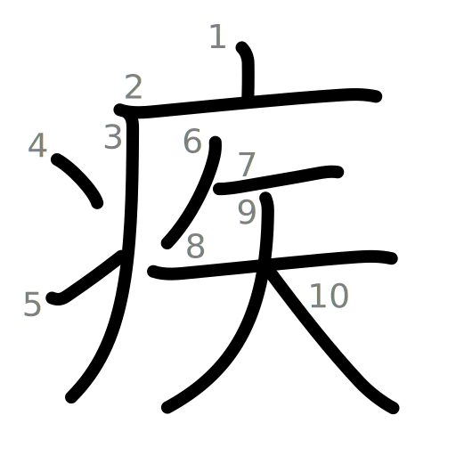 疾の書き順