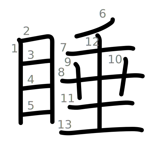 睡の書き順