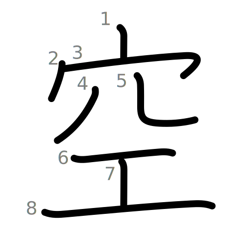 空の書き順