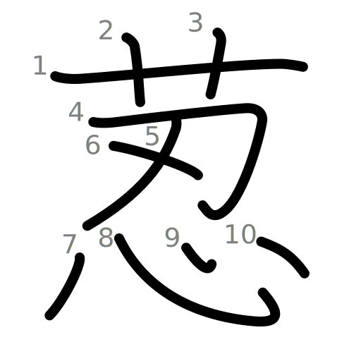 荵の書き順