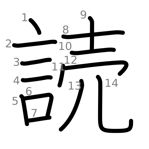 読の書き順