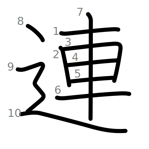 連の書き順
