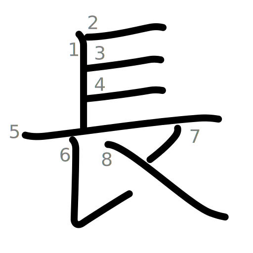 長の書き順