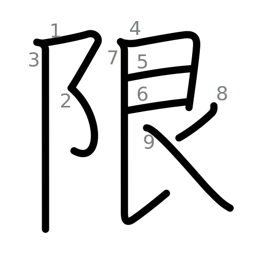 限の書き順