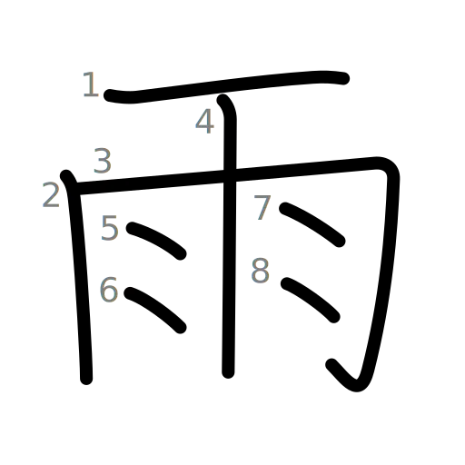 雨の書き順