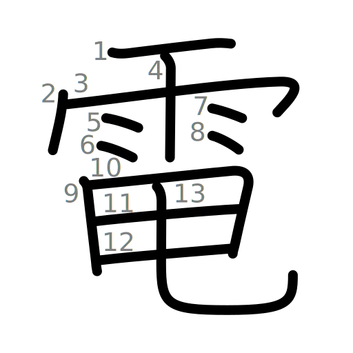 電の書き順