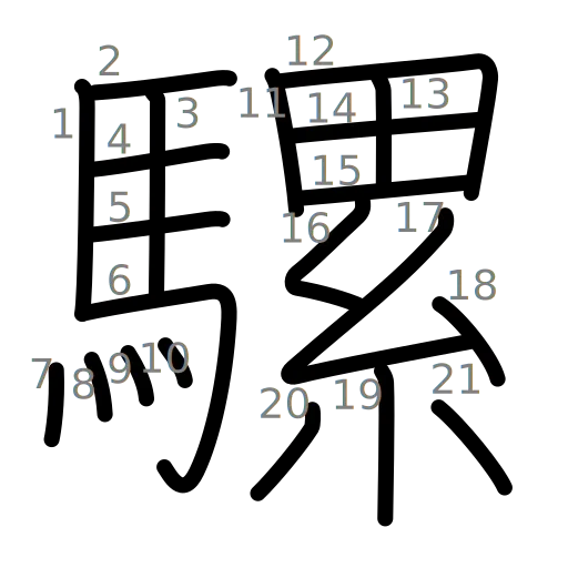 騾の書き順