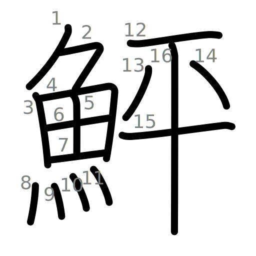 鮃の書き順