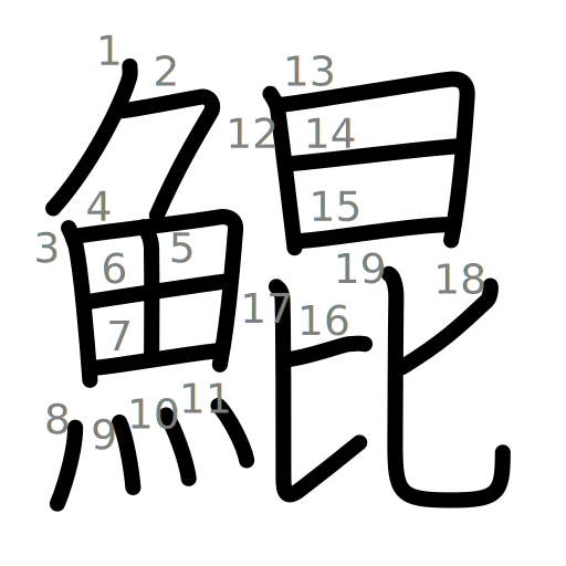 鯤の書き順